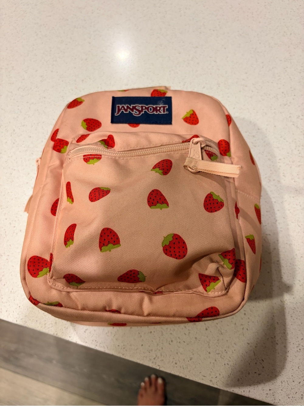 Jansport Pink lunchbox with Strawberry Print